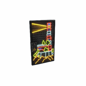 Neon Lighthouse Door